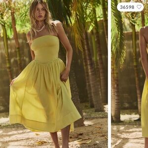 Free People Onda Drop-waist Tube Midi Dress - Silent Lime